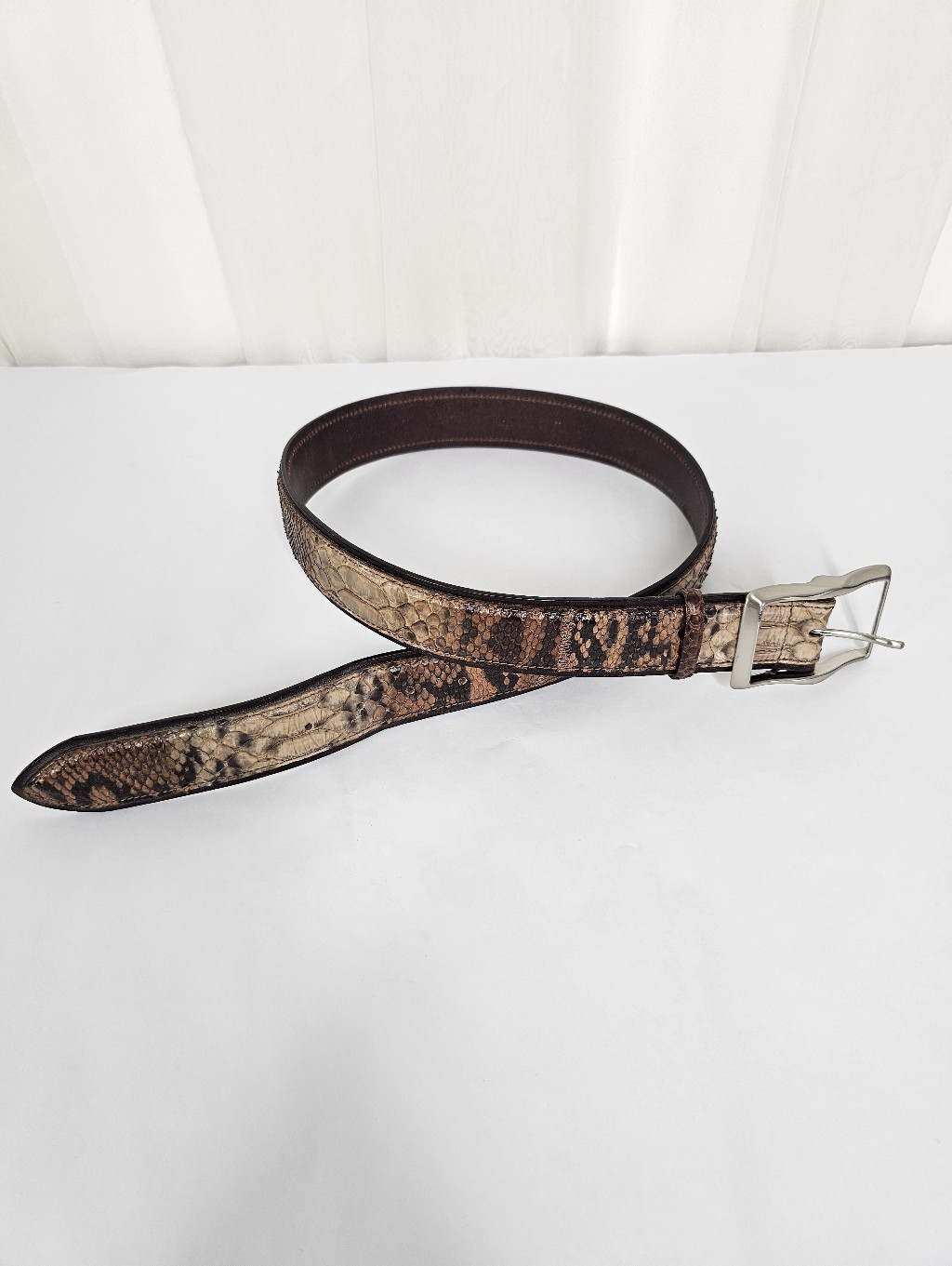 Vintage Claudio Orciani Italy Genuine Python Snakeskin Leather Belt Sz 90/Smal